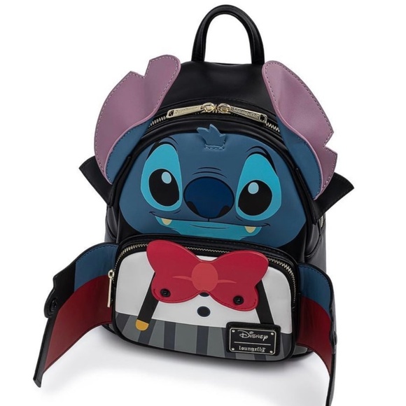 Loungefly Disney Vampire Stitch Bowtie Mini Backpack w/wallet and PIN main image 11